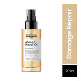 L'oreal Professionnel Paris Absolut Repair Hair Oil For Dry & Damaged Hair, 90ml 10-in-1 Multi-benefit Leave-in Hair Oil With Wheat Germ Oil