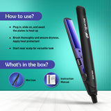 Ikonic Mini Hair Straightener,Slim Ceramic Mini Floating Plates, Ideal for Small Hair and Bangs, Quick Styling, Light-weight and travel friendly, Instant Heat Technology,Black & Purple with 1 Year Warranty