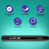 Ikonic Mini Hair Straightener,Slim Ceramic Mini Floating Plates, Ideal for Small Hair and Bangs, Quick Styling, Light-weight and travel friendly, Instant Heat Technology,Black & Purple with 1 Year Warranty