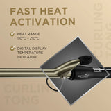 IKONIC HAIR CURLER CT-16 FOR ALL HAIR TYPES WITH CERAMIC EXTRA LONG BARREL. 100-240 V (BLACK & GOLDEN)