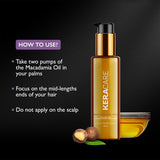 Godrej Professional Keracare Macadamia Oil (100ml) | Light & Non-Greasy Formula | Transforms Dry, Frizzy Locks Into Smooth & Manageable Hair