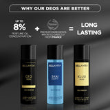 Bellavita Deodorant Gift Set For Men (Pack Of 3) - 150ml Each