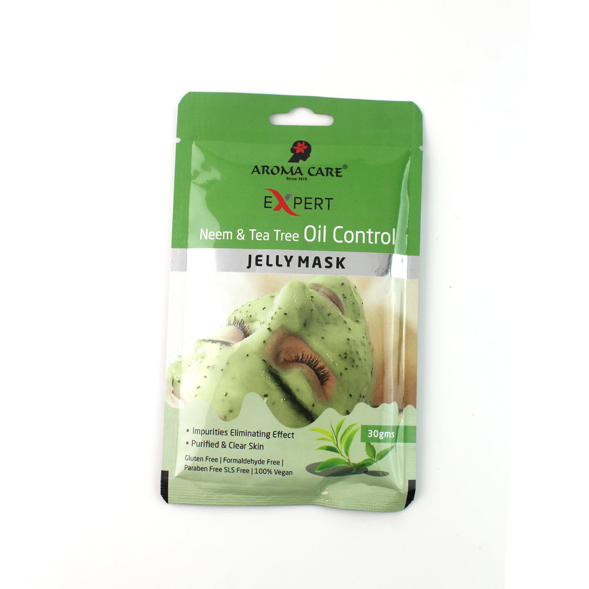 'Neem & Tea Tree Oil Control Jelly Peel-Off Mask 30gm | Acne Control & Pore Clearing Face Mask with Natural Antiseptic Ingredients'