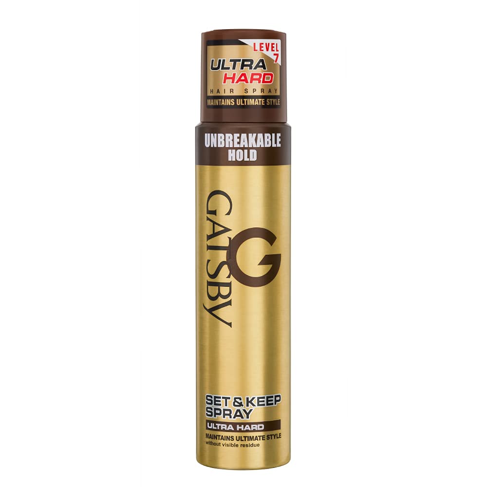 Gatsby Set Unbreakable Set & Keep Spray Ultra Hard Maintains Ultimate Style 250ml