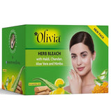 Olivia Herb Bleach For Sensitive Skin Brighter ,Fair & Glowing Skin With Herbal Extract Haldi, Chandan, Aloe Vera And Nimbu 270g