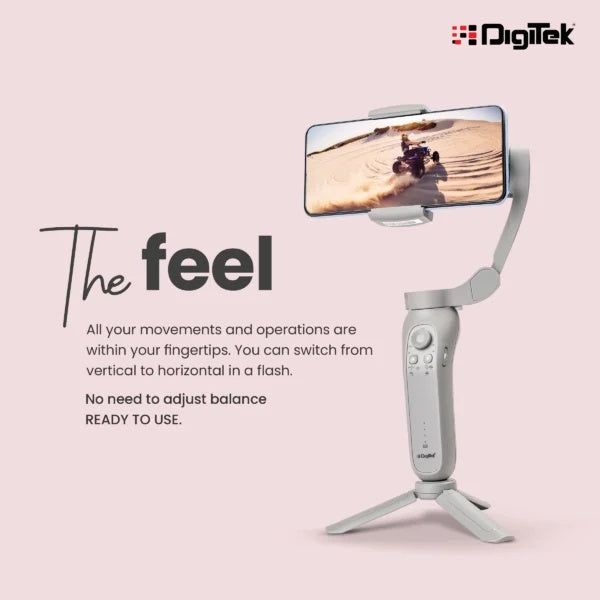 Digitek DSG 008F Smartphone Gimbal Pro – 3-Axis Stabilizer with Face Tracking & Gesture Control
