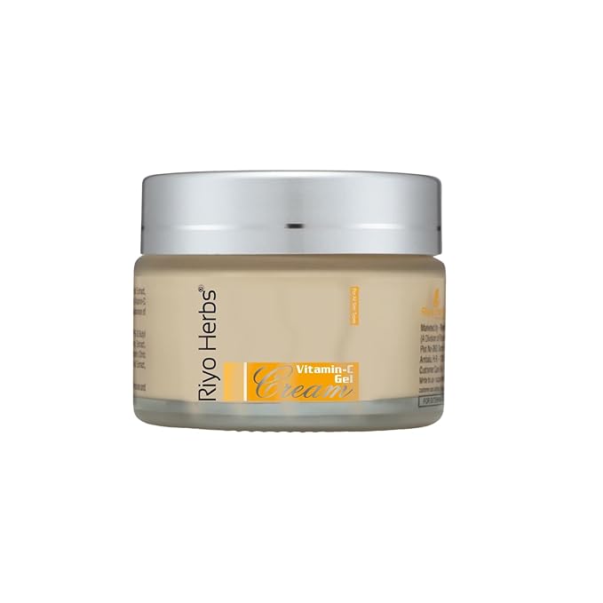 Riyo Herbs Vitamin-C Gel Moisturizer With Vit-E, Rosehip Oil & Lemon Peel Extracts For Fights Pigmentation, Skin Damage & Makes Skin Even Tone, Fast Absorbing Gel Moisturizer, 50gm