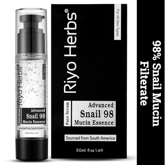 Riyo Herbs Advanced Snail Mucin 98 Essence Serum 50ml | Enrich with Hyaluronic Acid and Lactic Acid For Glowing & Hydrating Skin | Korean Skincare
