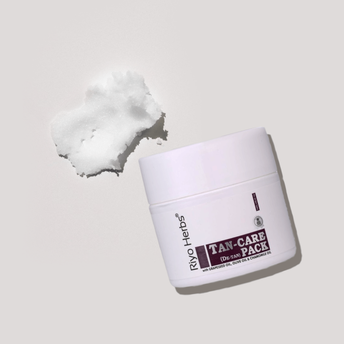 Riyo Herbs Tan Care Face Pack (De-Tan Cream) -50gm With Olive Oil, Grapeseed Oil, Chamomile Oil.