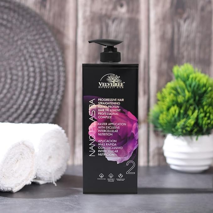 Velvetree Nano Plastia Progressive Hair Straightening Treatment, Nano Protein Complex 1000ml