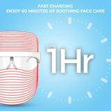 WINSTON LED LIGHT THERAPY FACE MASK TRANSPARENT & WHITE WITH 3 LIGHT MODES