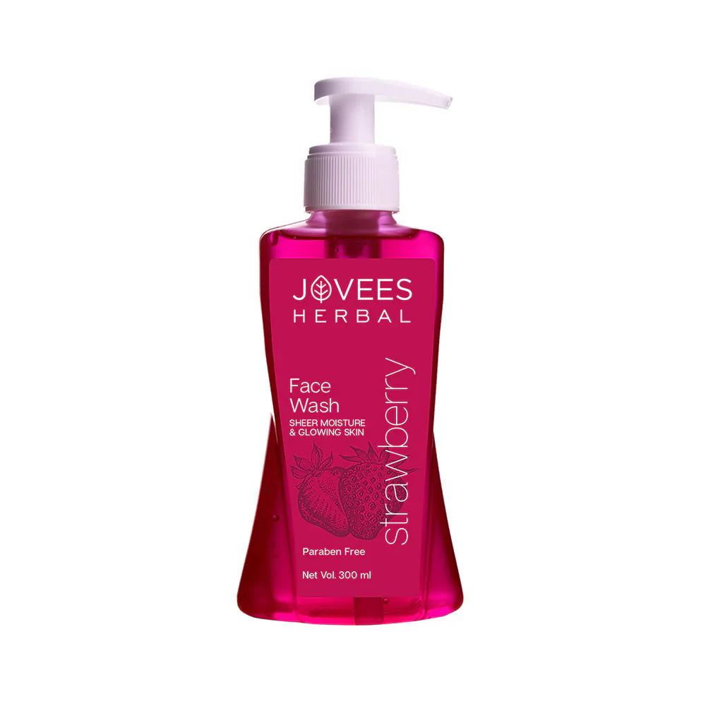 Jovees Strawberry Face Wash | Normal to Dry Skin | Hydrating 300ml
