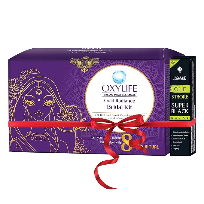 Oxylife Salon Professional Gold Radiance Bridal Kit - 336g (with x2 Jaquline Kajal Free)