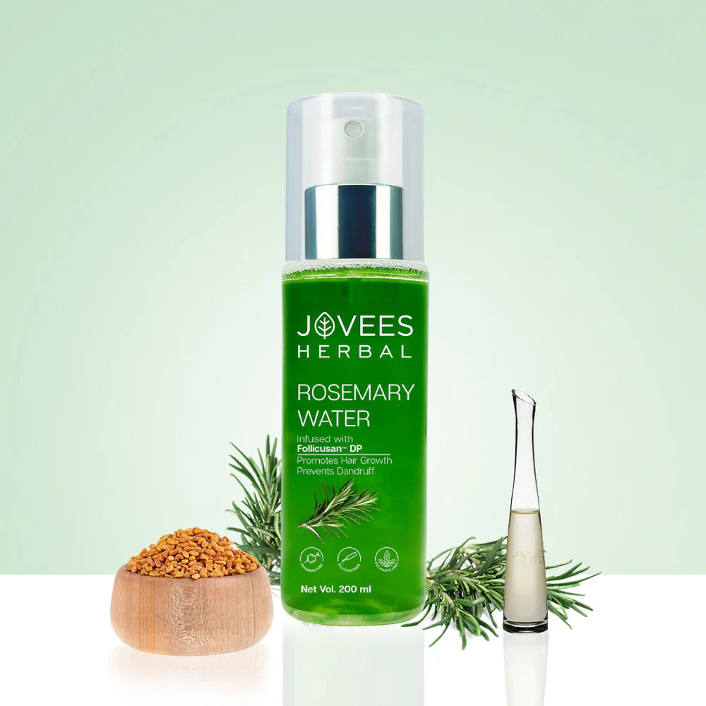Jovees Rosemary Water Hair Growth Spray | Controls Hair Fall | Increases Hair Density | Fights Dandruff | Lightweight & Non-Greasy | For Men & Women 200ml