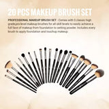 London Prime Cosmetics HD Professional Brush Set 20 Pcs  (Pack of 1)