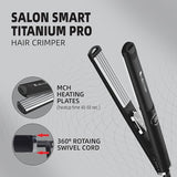 Hector Titanium Pro Hair Crimper with Fast Heatup for Women, Black