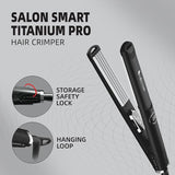 Hector Titanium Pro Hair Crimper with Fast Heatup for Women, Black