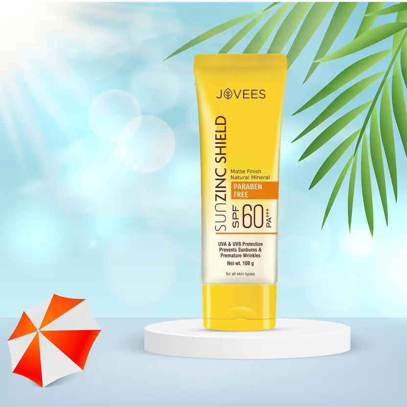 JOVEES SUNZINC SHIELD SPF 60PA+++ Matte Finish natural Mineral - SPF 60 PA+++ 100g