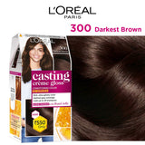 Loreal Paris Casting Creme Gloss Color 300 Darkest Brown 87.5g+72ml