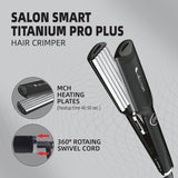 Hector Titanium Pro Plus Hair Crimper with Fast Heatup for Women, Black