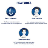 Nivea Men Face Wash All in 1 Charcoal, to Detoxify & Refresh Skin with 10x Vitamin C Effect, for All Skin Types 100g