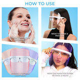 WINSTON LED LIGHT THERAPY FACE MASK TRANSPARENT & WHITE WITH 3 LIGHT MODES