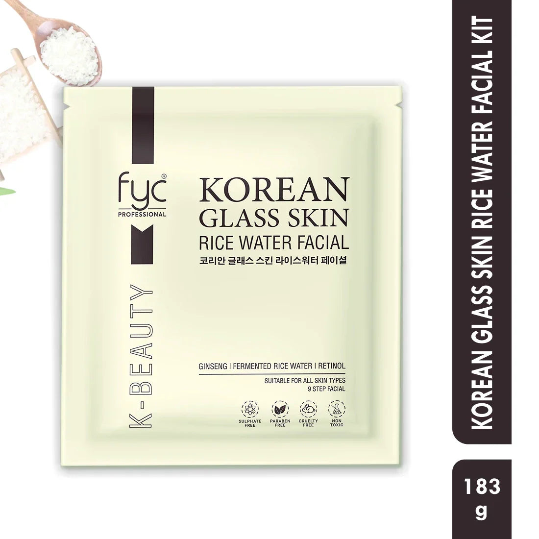 FYC PROFESSIONAL Korean Glass Skin Rice Water Facial Kit 9 Steps