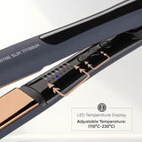 VEGA PROFESSIONAL Pro-Shine Slim Titanium Hair Straightener with 25mm Wide Rose Gold Titanium Floating Plates for Salon, Blue, (VPPHS-13)