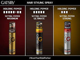 Gatsby Extreme Hold Set & Keep Spray Maintains Sold Style 250ml