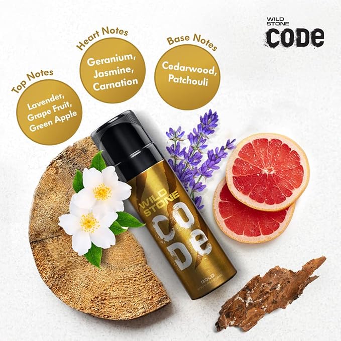 Wild Stone CODE Gold Long Lasting No Gas Perfume Body Spray For Men 12 ...