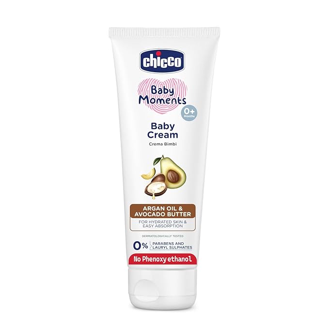 Chicco Baby Moments Baby Cream for Babies with Argan Oil & Avocado Butter, 200g