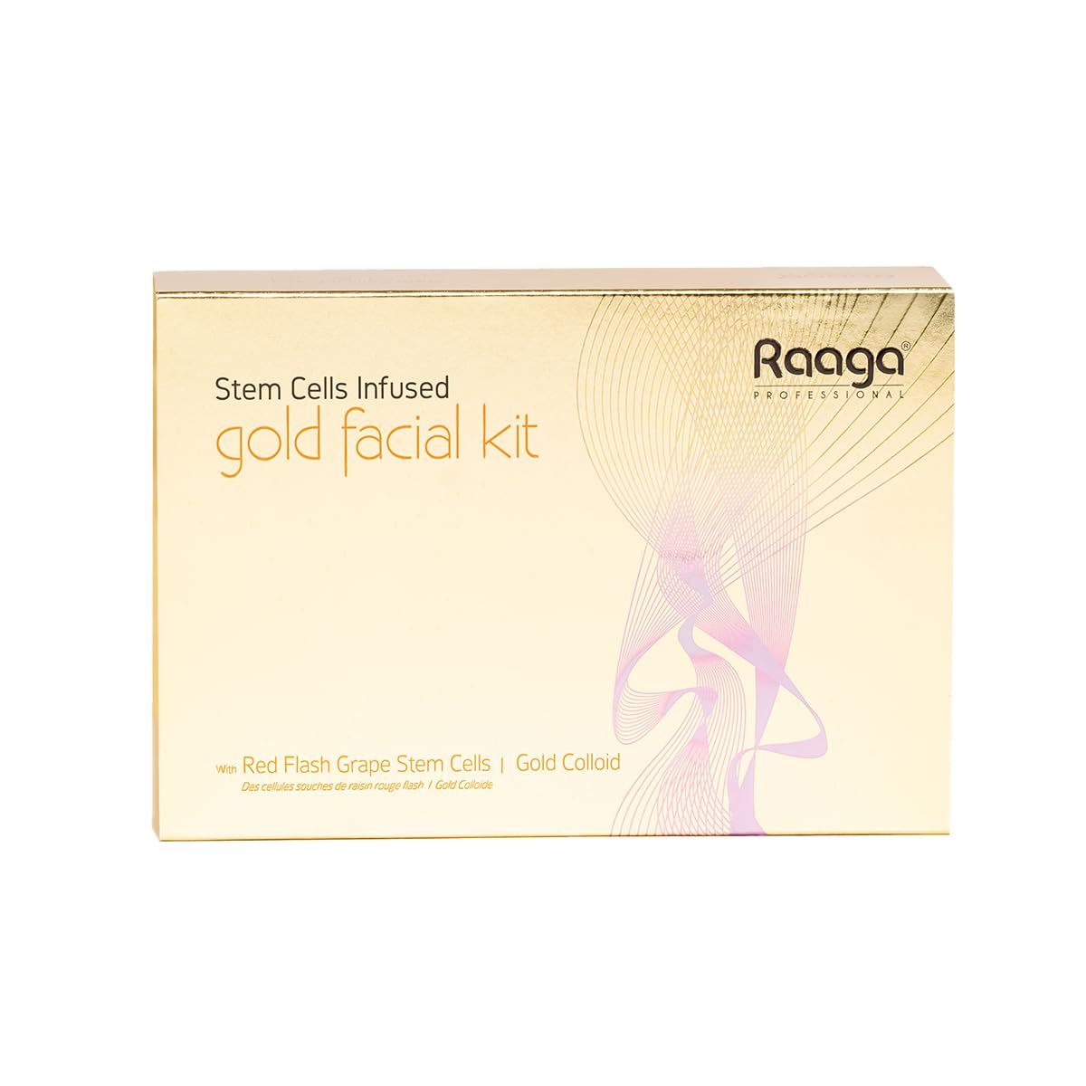 Raaga Professional Stem Cells Infused Gold Facial Kit | Gold Colloid, Red Flesh Grape Stem Cells | Combats Pigmentation | 6 Step Facial Kit for All Skin Types (61 gm)