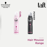Schwarzkopf Taft Locken Hair Mousse, For long lasting curls, Weather-proof formula, Hold 3 with no stickiness