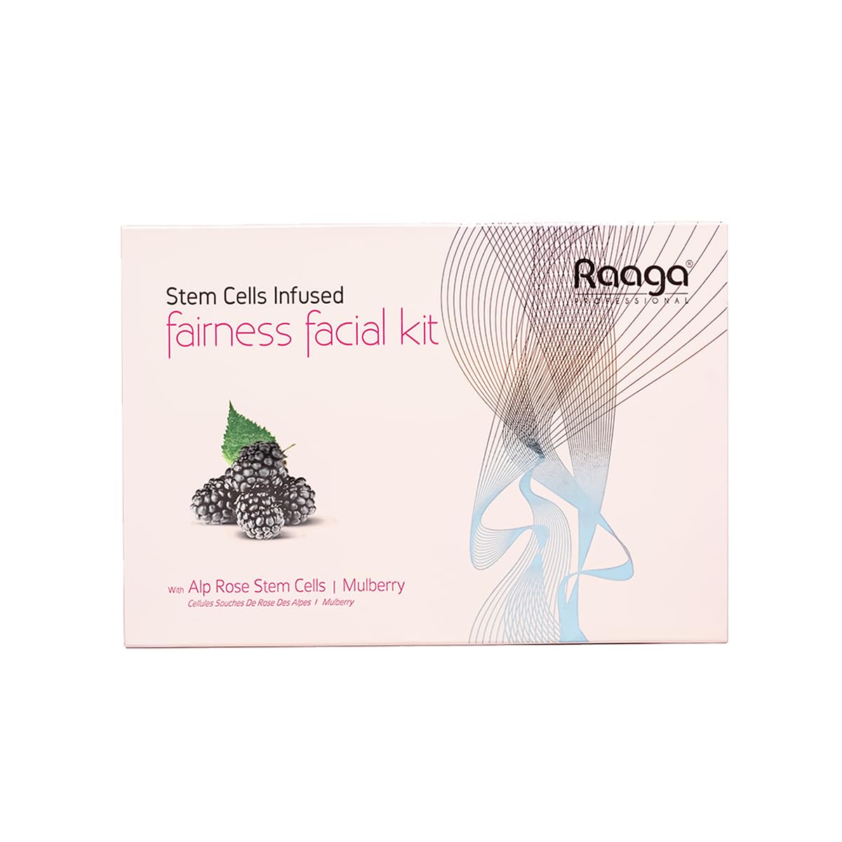 Raaga Professional Stem Cells Infused Fairness Facial Kit | Mulberry, Alp Rose Stem Cells | Reduces Dark Spots | 6 Step Facial Kit for All Skin Types (61 gm)