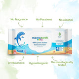 Mamaearth Baby 99% Pure Water Gentle Towel Wipes-72pcs|Made Safe Approved|4-In-1 Benefits-Cleanses,Moisturizes, Soothes & Hydrates Skin|Extra Thick