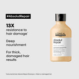 L'Oréal Professionnel Serie Expert Absolut Repair Shampoo For Damaged & Weakend Hair, 300ML | Professional Hair Repairing Shampoo | Hair Strengthening Shampoo