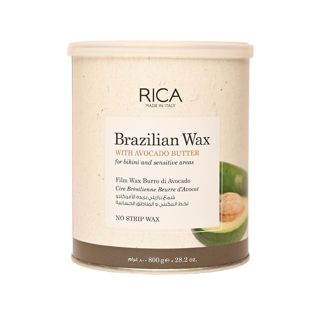Rica Brazilian Wax with Avocado Butter Women Bikini and Sensitive Area Waxing for Upper Lips, Underarms & Eyebrows (800 gm)