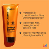 Matrix Opti.Care Professional Conditioner 98g for Salon Smooth Straight Hair | Control Frizzy Hair for up to 4 Days | With Shea Butter | No Added Parabens