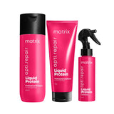 Matrix Opti.Repair Professional Liquid Protein Shampoo 200ml, Conditioner 98g and Spray 100ml Combo | Repairs Damage | for Less Split Ends, Breakage