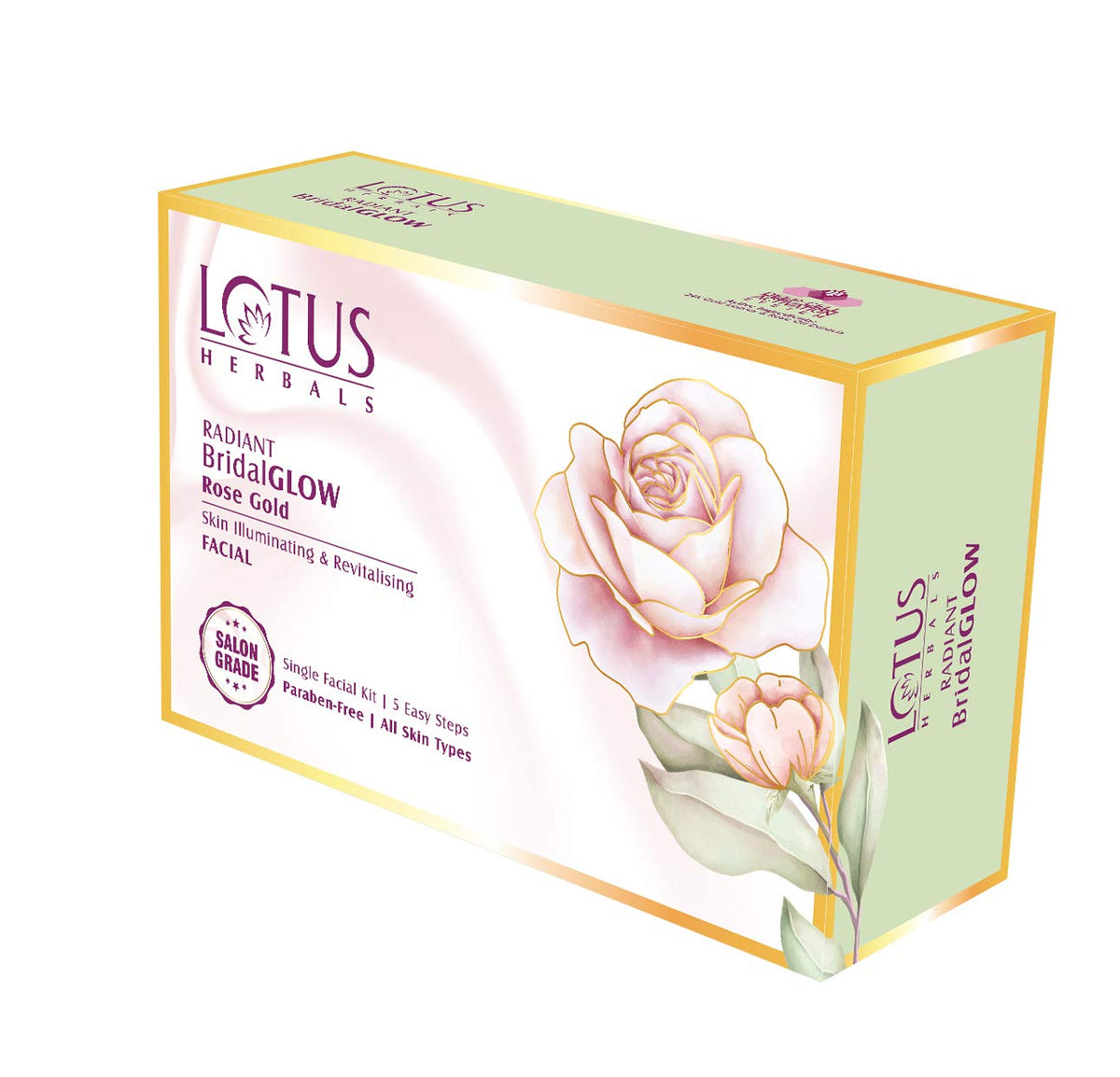 Lotus Herbals Radiant Bridalglow Rose Gold Skin Illuminating &amp; Revitalising Facial Single Facial Kit