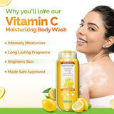 Mamaearth Vitamin C Moisturizing Body Wash with Vitamin C & Refreshing Lemon Scent for Skin Illumination- 275ml|Deeply Cleanses|Intensely Moisturizes|Long-Lasting Fragrance|Radiant Glow|All Skin Types 275ml