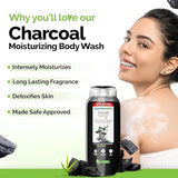 Mamaearth Charcoal Moisturizing Body Wash with Activated Charcoal & Energizing Mint Scent for Skin Detoxification-275ml | Deeply Cleanses |Intensely Moisturizes |Long-Lasting Fragrance |All Skin Types