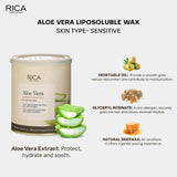 Rica Aloe Vera Liposoluble Wax For Men & Women| Less Painful & Remove Tan Skin| Quick & Easy Hair Removal Wax For Sensitive Skin| 800 ml
