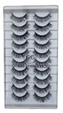 GOURI COSMETICS™ 3D FALSE EYELASHES - False Eyelashes for Women - (10 Pair Pack)
