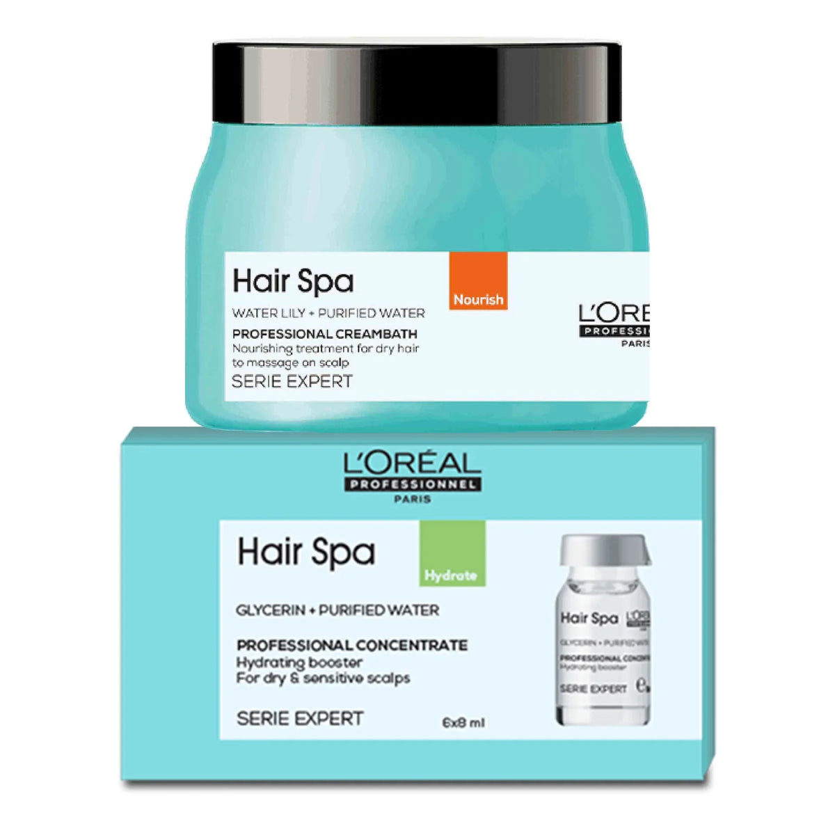 Loreal Hair Spa Deep Nourishing Creambath + Hydrating Ampules 6Pc Combo