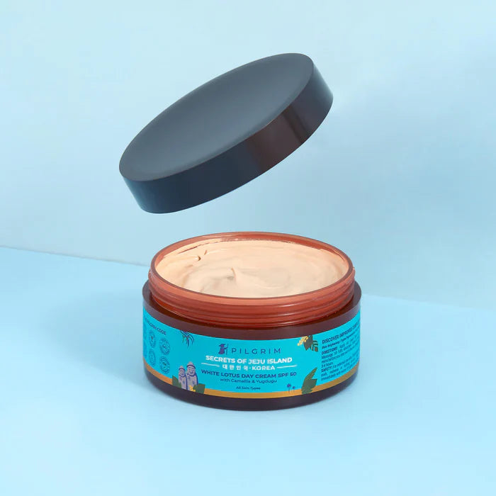 PILGRIM White Lotus Day Cream SPF 50 (PA+++) with Camellia & Yugdugu 100g