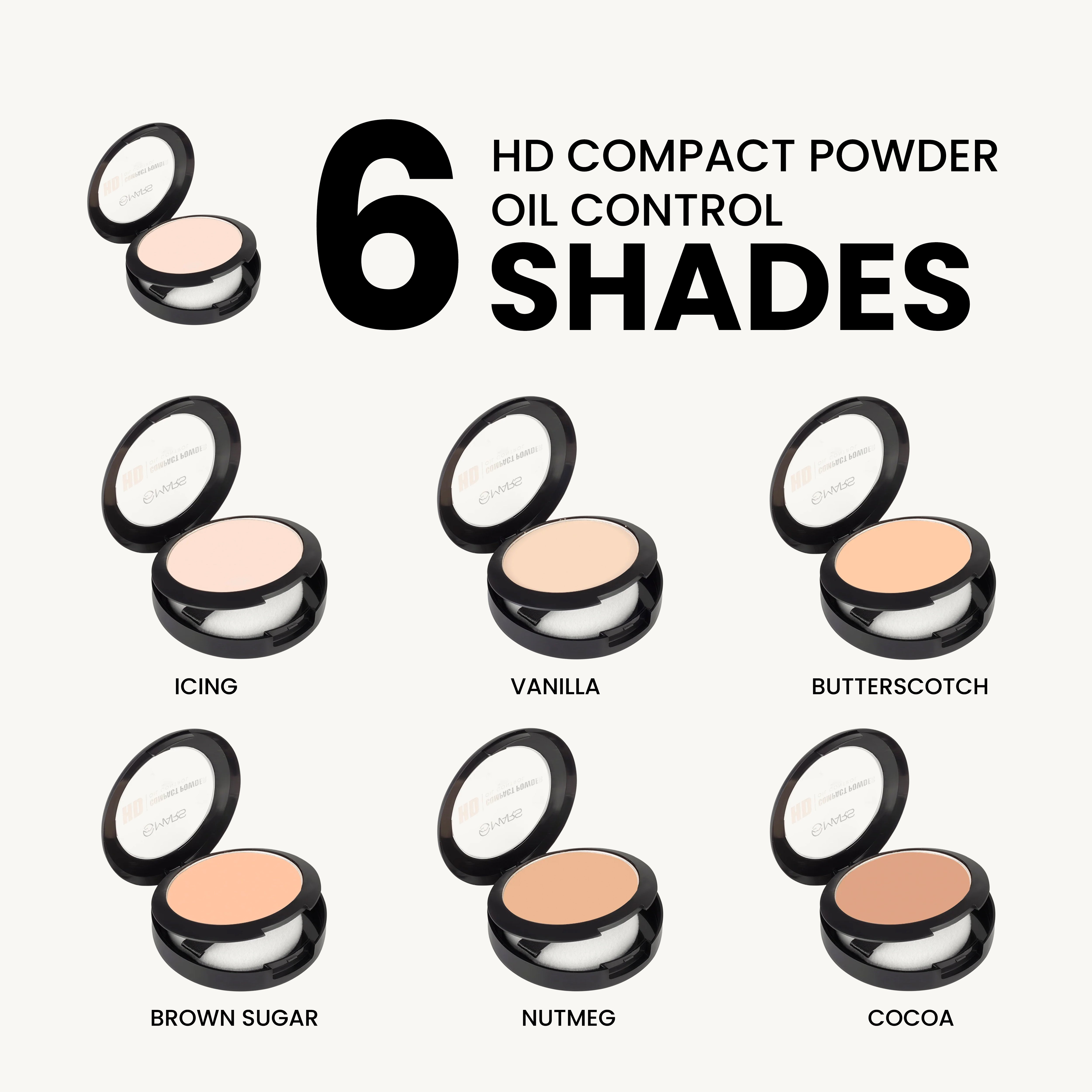 Compac Oil Colour HD Compact Powder | Oil Control – rawalbeauty.in
