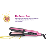 Philips Straightener designed for No Heat Damage I Uniquely designed NourishCare & SilkProtectCare for Styling with heat protection | BHS522/00
