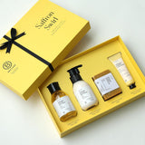 Brillare Saffron Swirl Saffron Body Wash, Body Lotion ,Soap & Hand Creme Gift Box (Pack of 4)