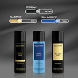 Bellavita Deodorant Gift Set For Men (Pack Of 3) - 150ml Each